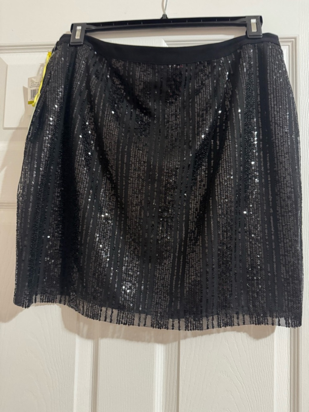 CeCe Black Sequin A-Line Skirt